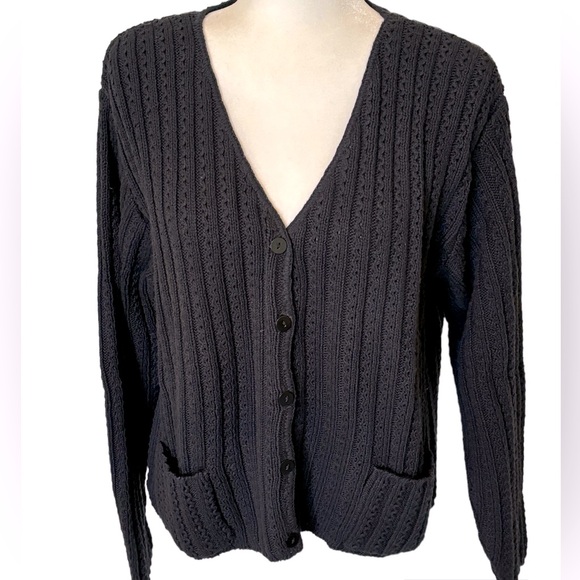 Sarah Arizona Sweaters - NEW * SARAH ARIZONA Navy Vee-Neck Cardigan Size Medium